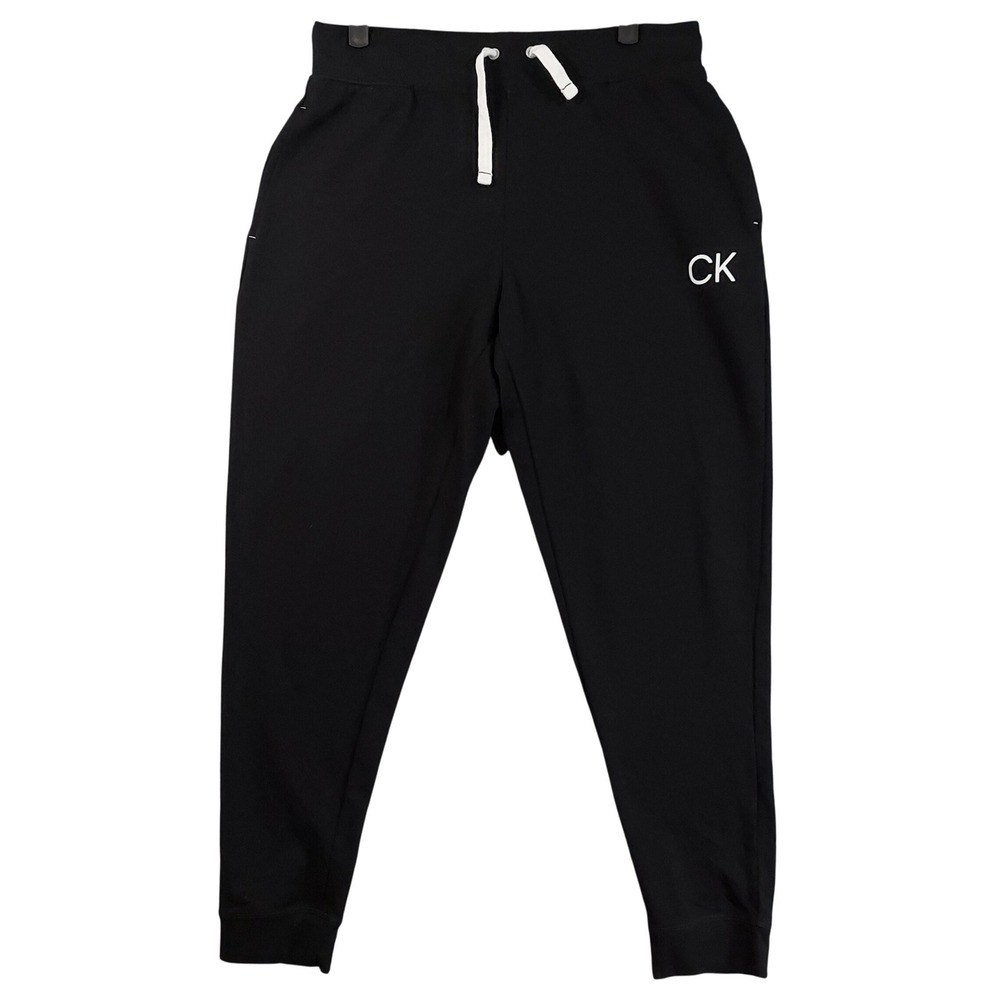 Calvin Klein Jogger Sweatpants Womens Medium Black Logo Sleepwear Lounge QP3427S